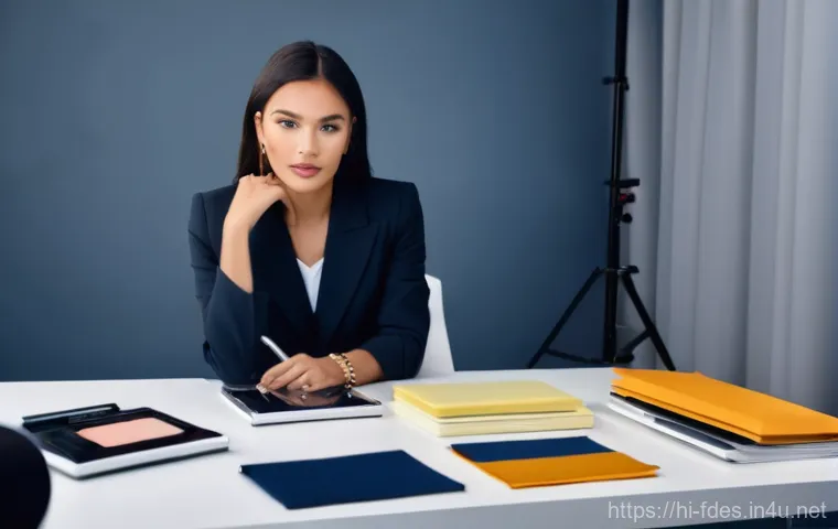 패션 코디네이터의 현장 실습 평가 사례 - **First Day Jitters in Fashion Field Training**
    "A young, anxious but determined female fashion ...