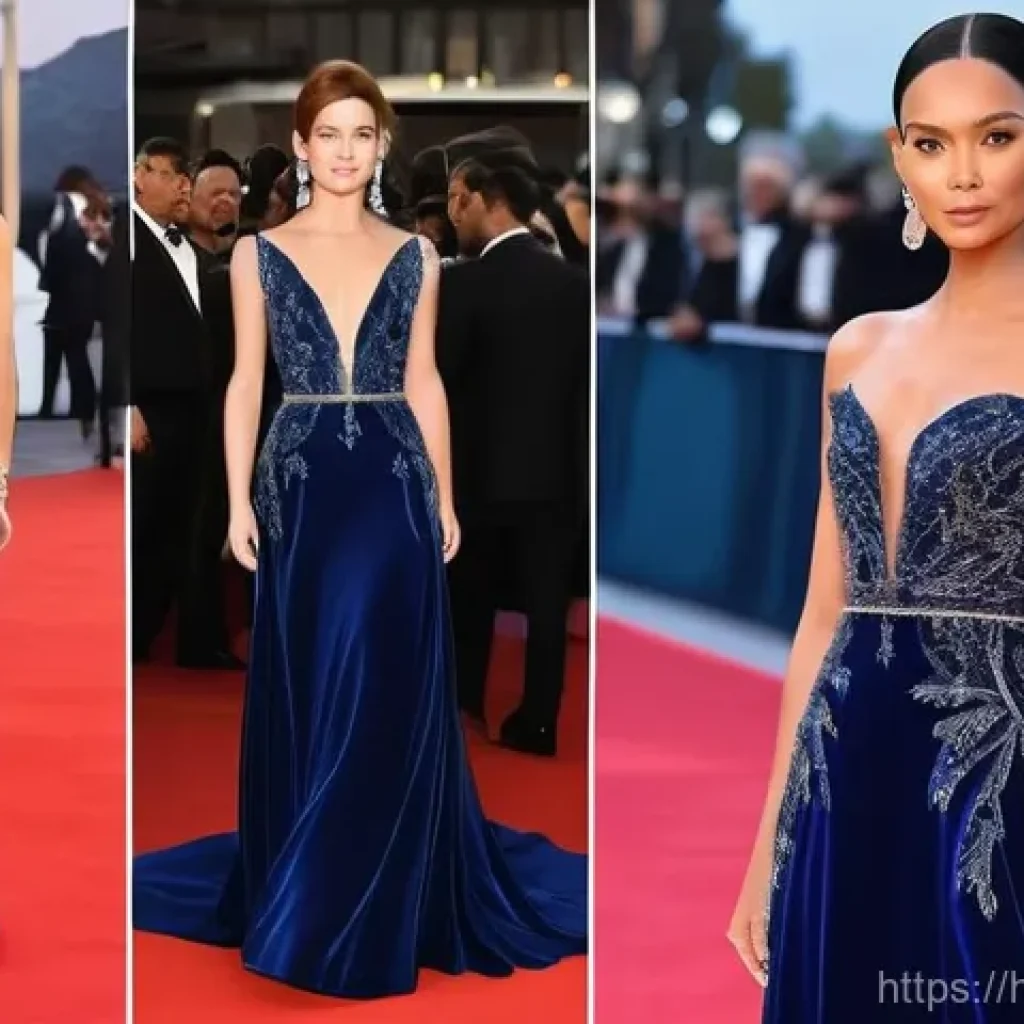 패션 코디네이터의 협업 사례 분석 - **Red Carpet Glamour: A Confident Celebrity Moment**
    A female celebrity, mid-20s, walking gracef...